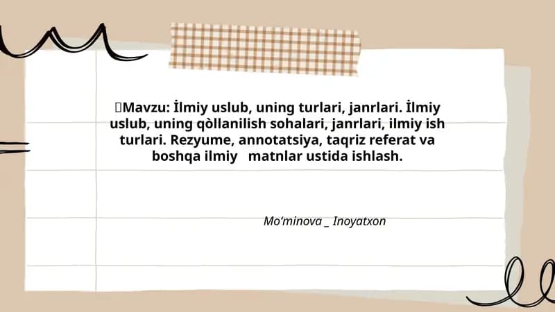 İlmiy uslub, uning turlari, janrlari