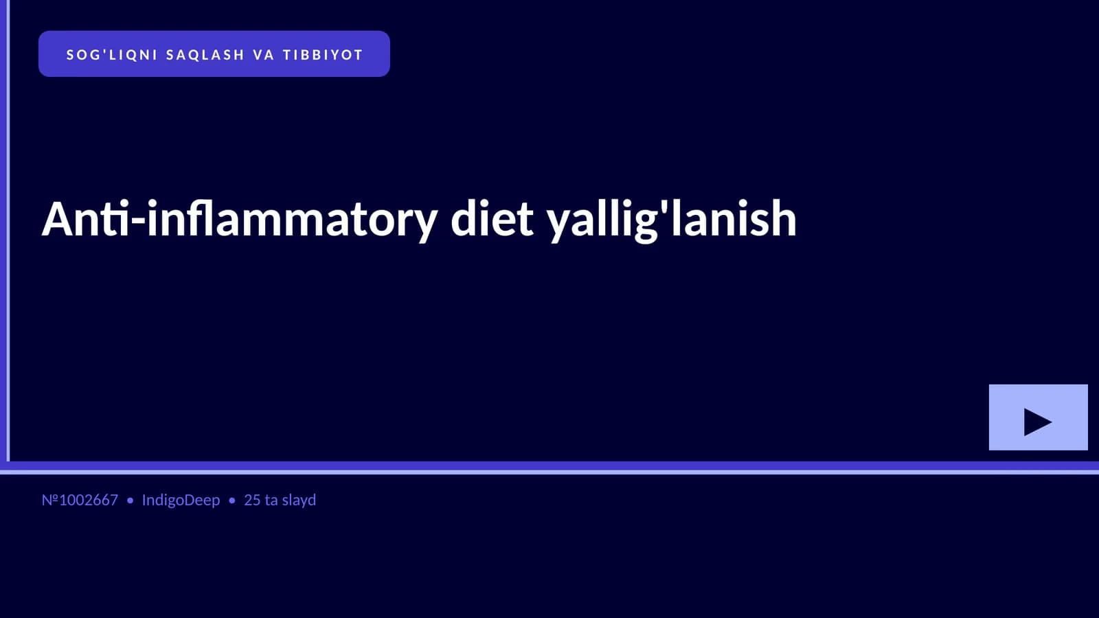 Anti-inflammatory diet yallig'lanish