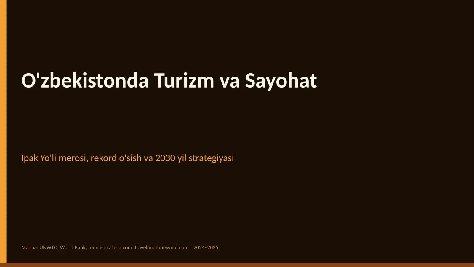 O'zbekistonda Turizm va Sayohat