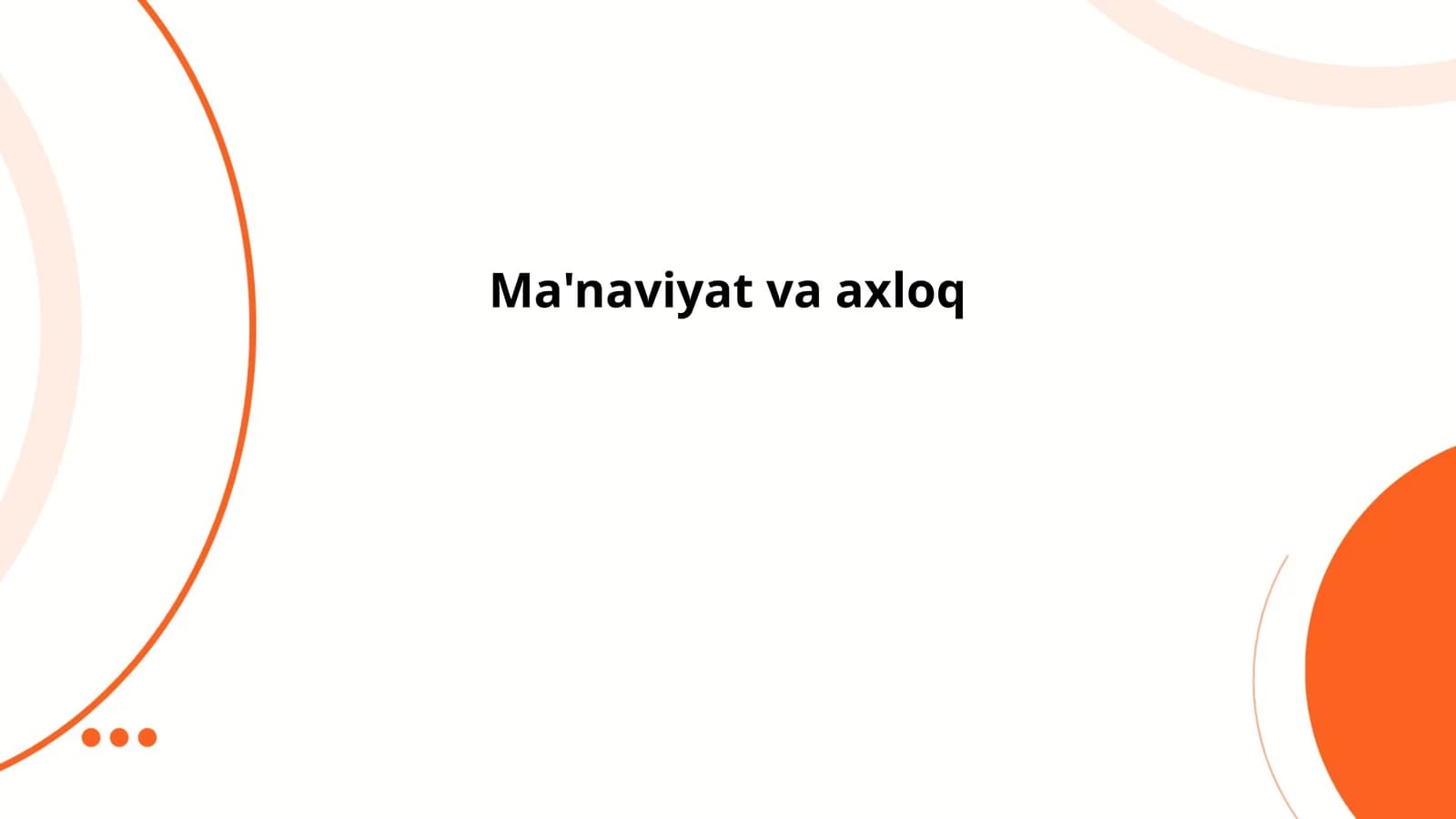 Ma'naviyat va axloq