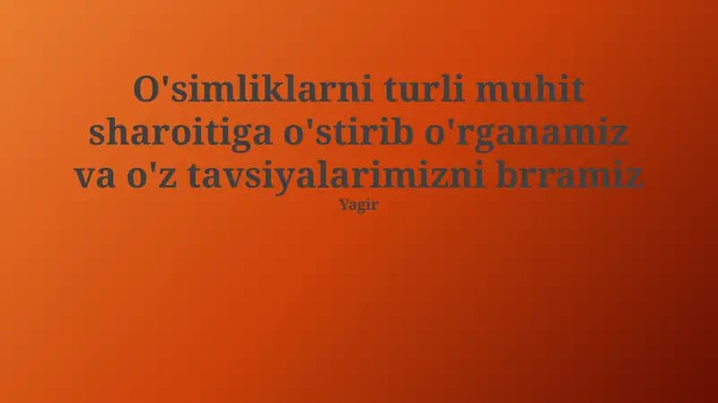 O'simliklarni O'rganish