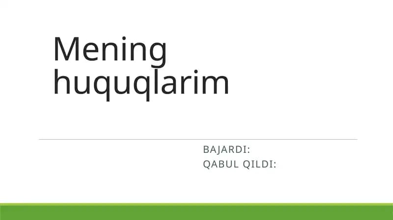 Mening huquqlarim