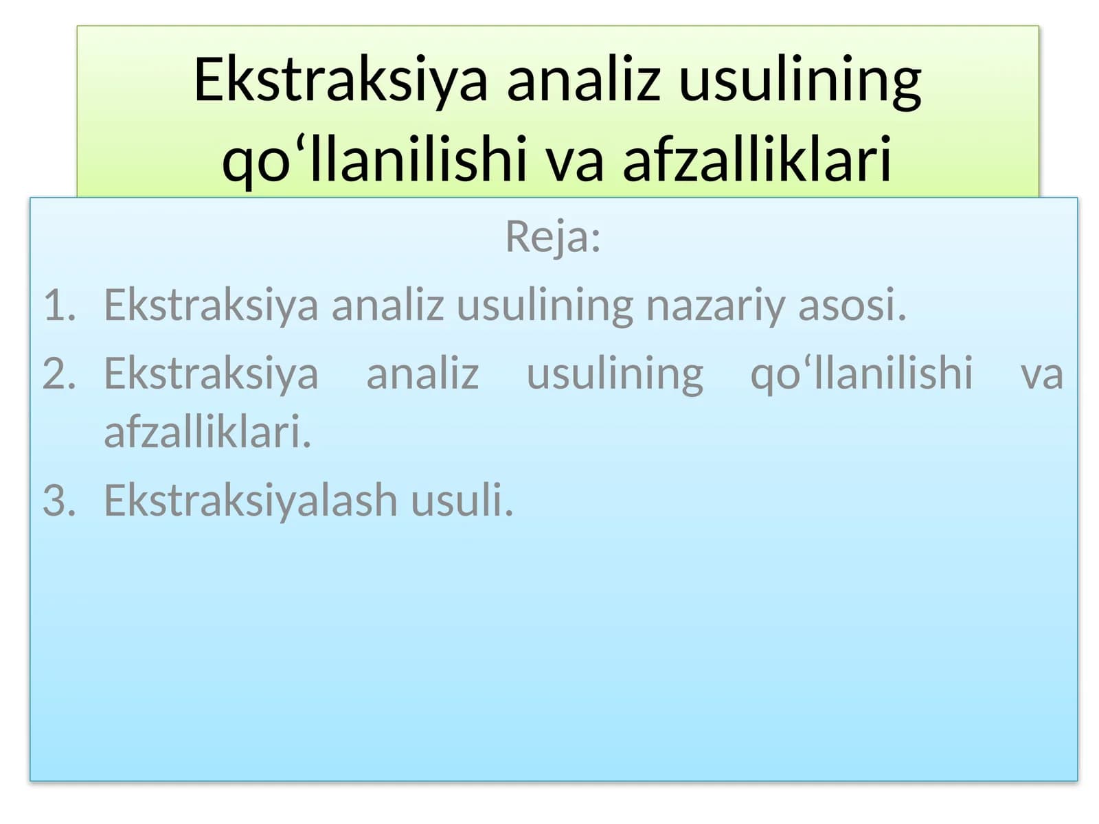 Ekstraksiya Analiz Usuli