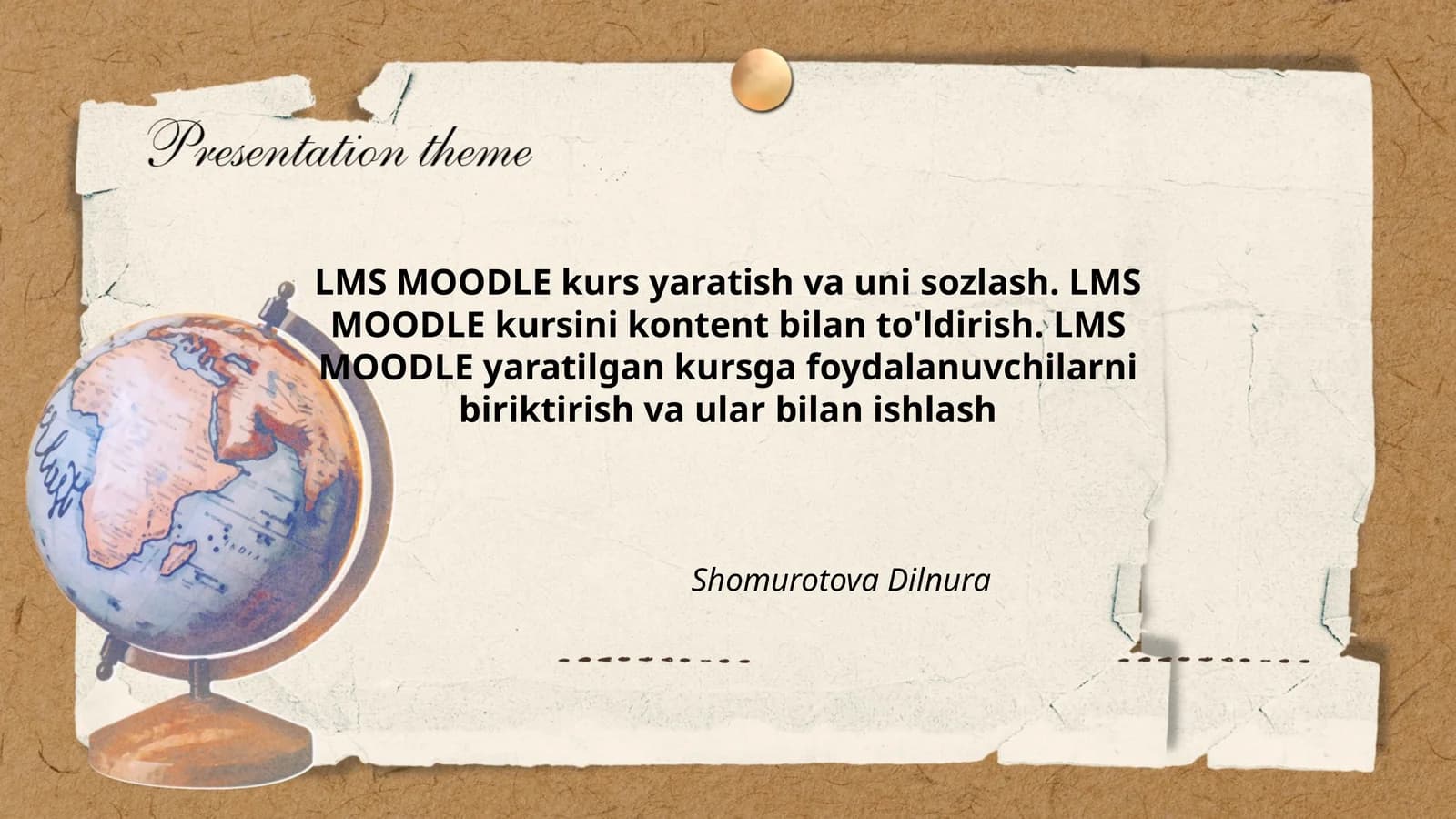 LMS MOODLE kurs yaratish va uni sozlash