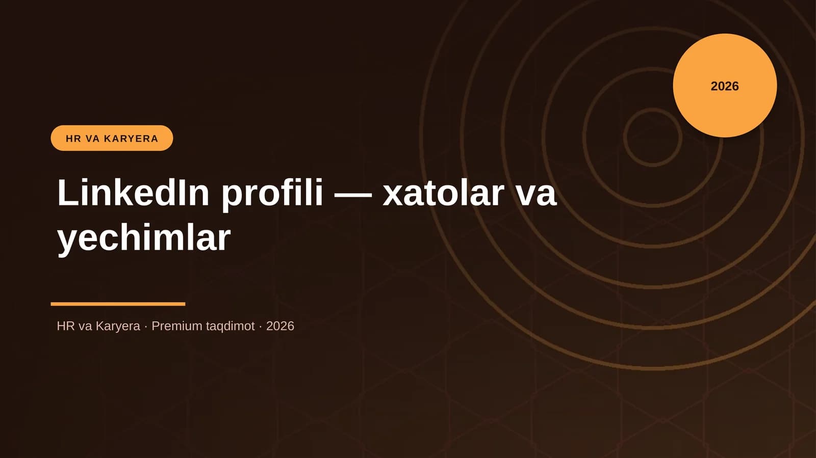 LinkedIn profili — xatolar va yechimlar
