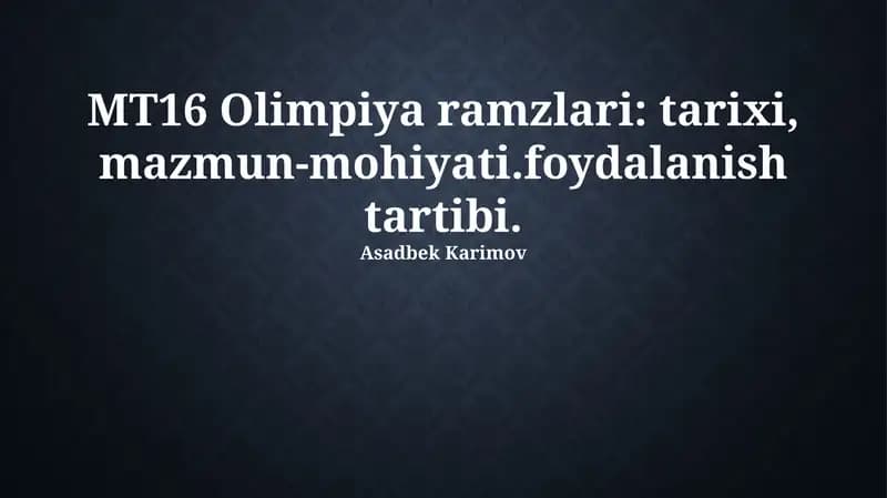 Olimpiya Ramzlari Tarixi