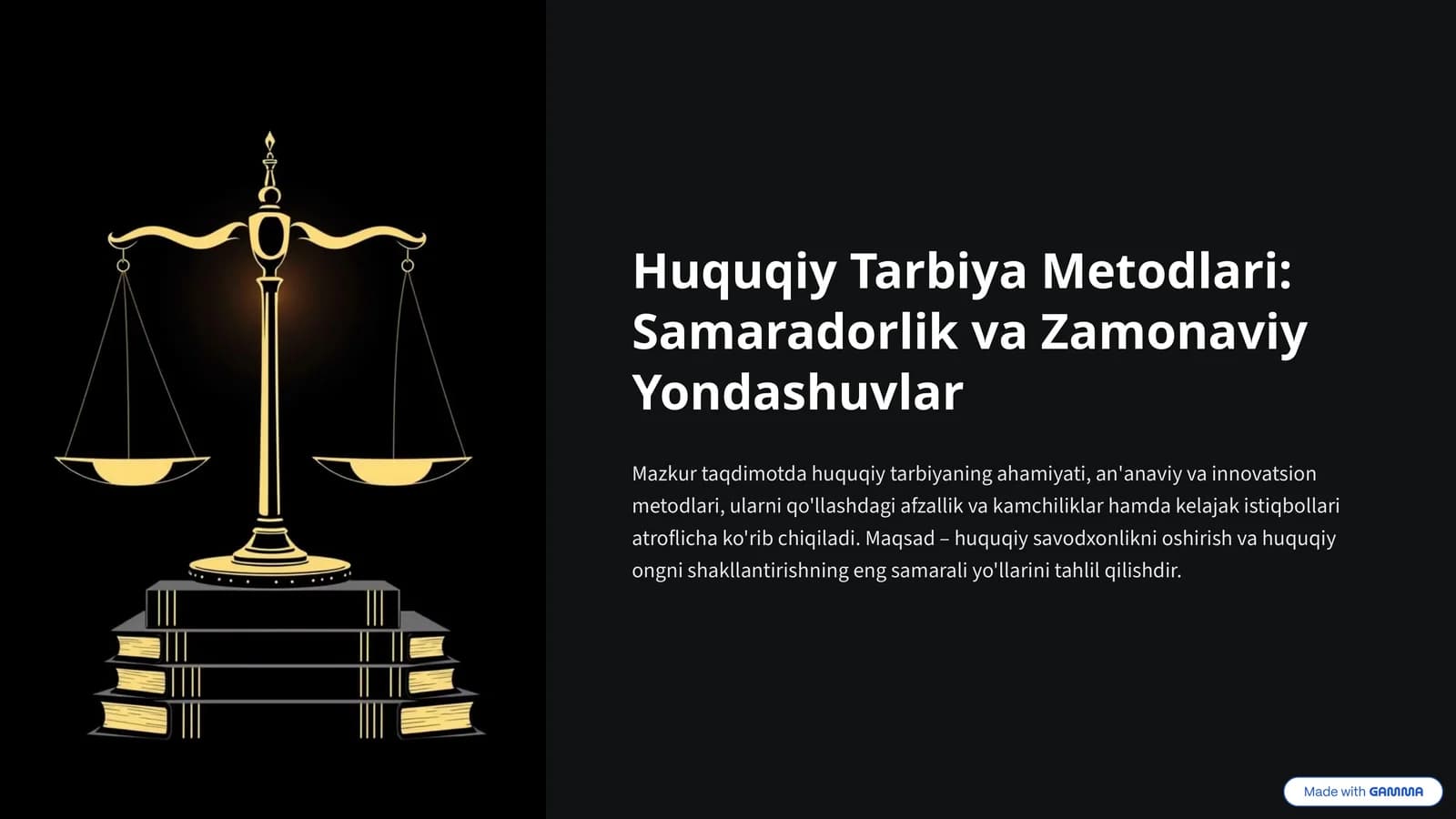 Huquqiy Tarbiya Metodlari Samaradorlik va Zamonaviy Yondashuvlar