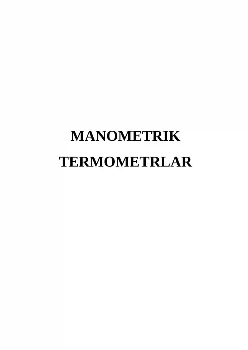 Manometrik termometrlar