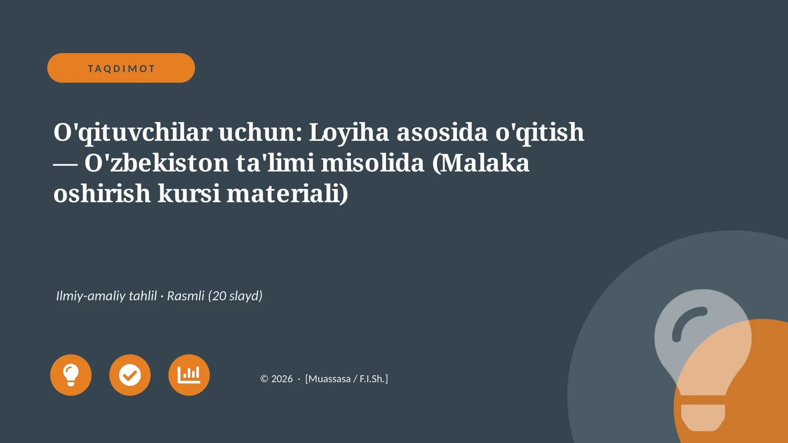 O'qitish Loyihasi