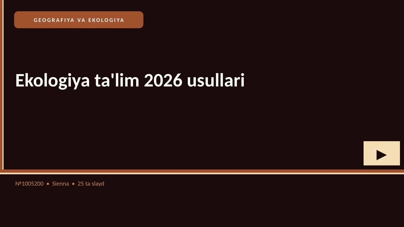Ekologiya ta'lim 2026 usullari