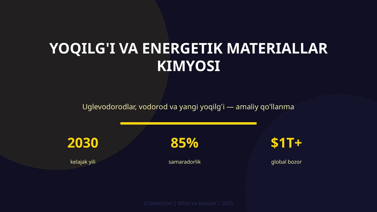 YOQILG'I VA ENERGETIK MATERIALLAR KIMYOSI