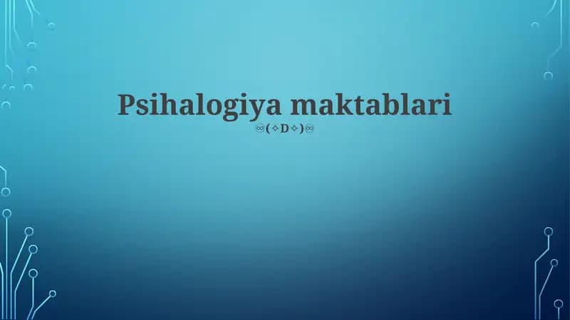 Psihalogiya maktablari