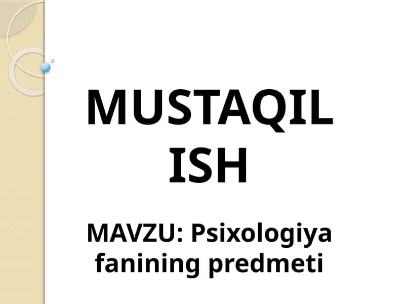 Psixologiyafanining predmeti