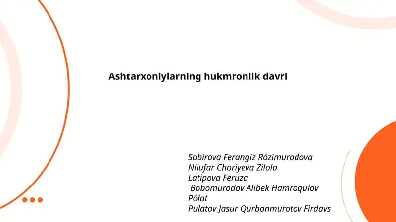 Ashtarxoniylarning hukmronlik davri