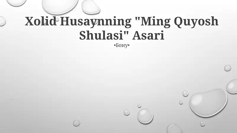 "Ming Quyosh Shulasi" Asari
