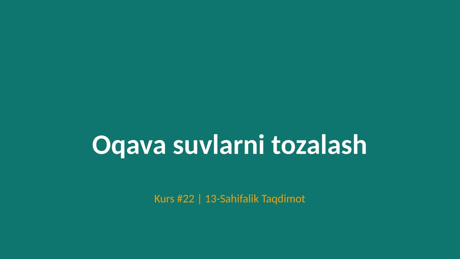 Oqava suvlarni tozalash
