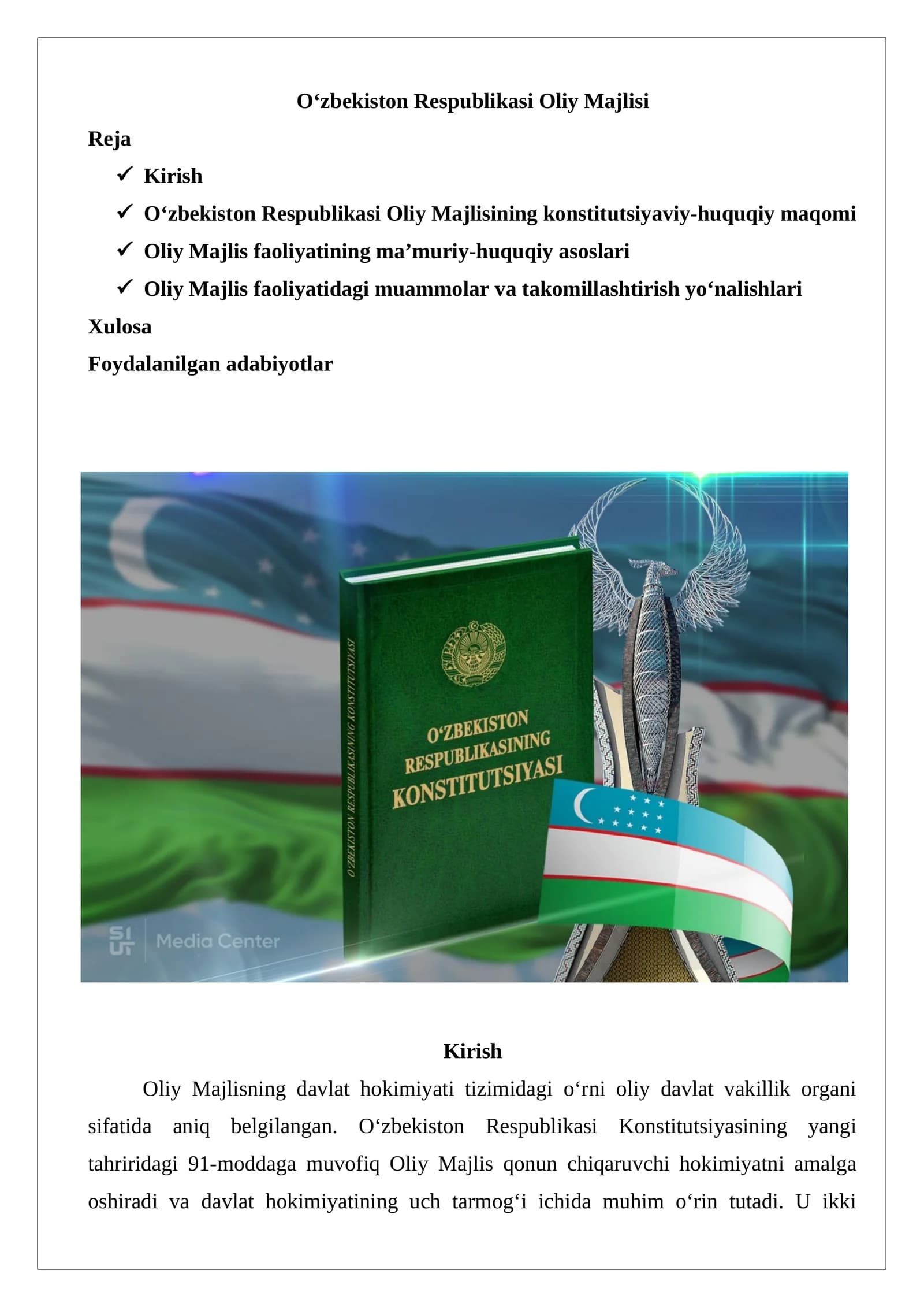O‘zbekiston Respublikasi Oliy Majlisi