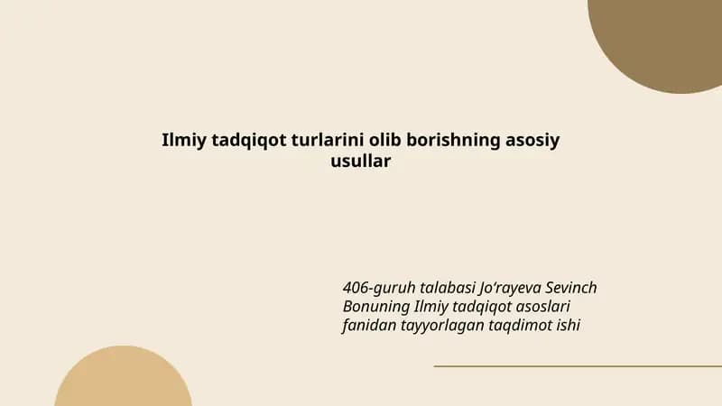 Ilmiy tadqiqot asoslari