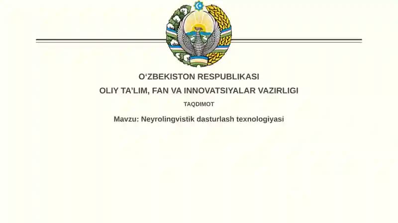 Neyrolingvistikdasturlashtexnologiyasi