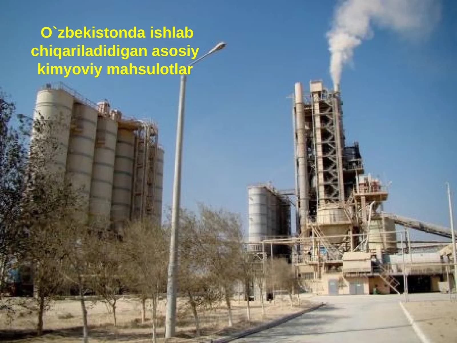 O`zbekistonda ishlab chiqariladigan asosiy kimyo viy mahsulotlar