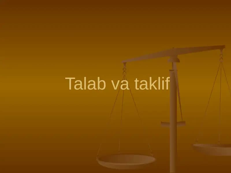 Ehtiyoj, Talab va taklif