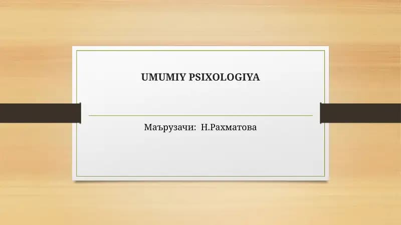 UMUMIY PSIXOLOGIYA