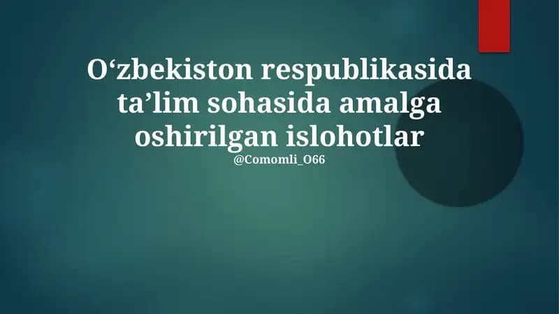 Erta bolalik ta'limini mustahkamlash