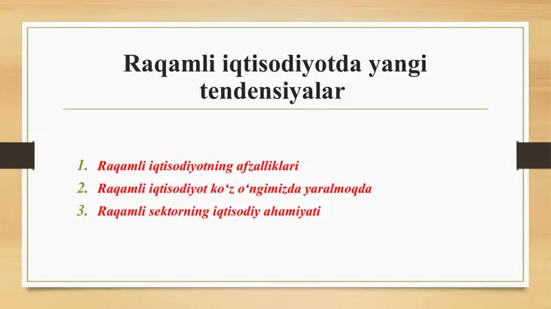 Raqamli iqtisodiyot