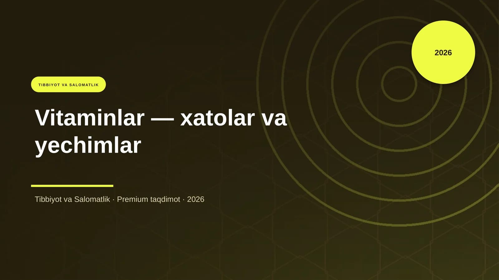Vitaminlar — xatolar va yechimlar