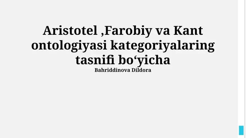 Kantning ontologik kategoriyalari