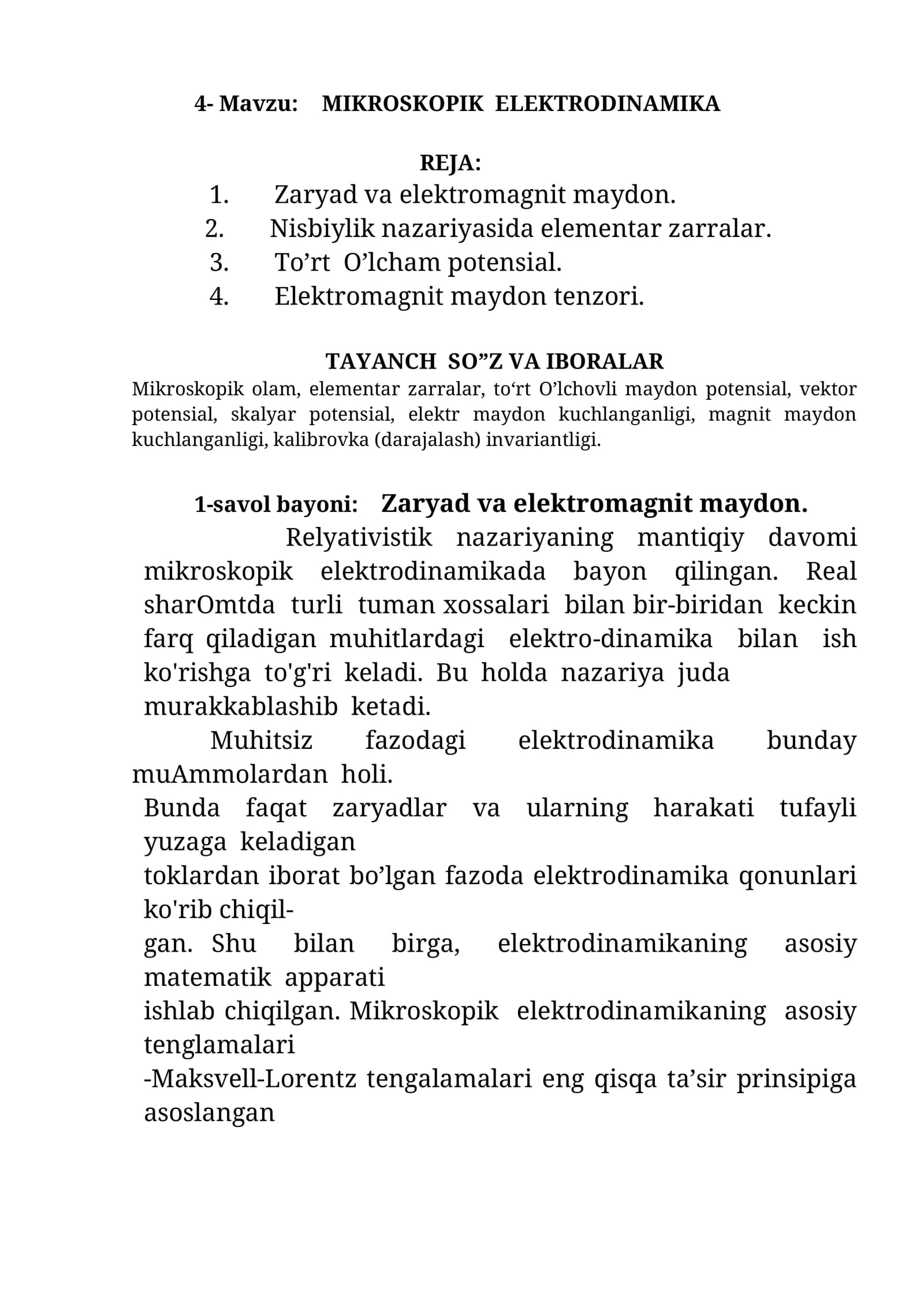MIKROSKOPIK ELEKTRODINAMIKA