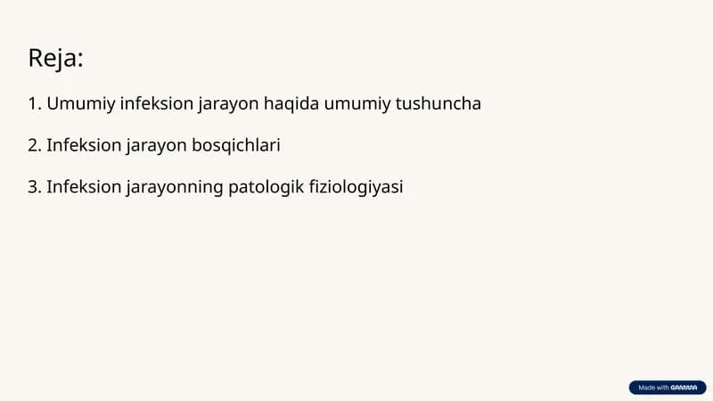 Umumiy infeksion jarayon haqida tushuncha