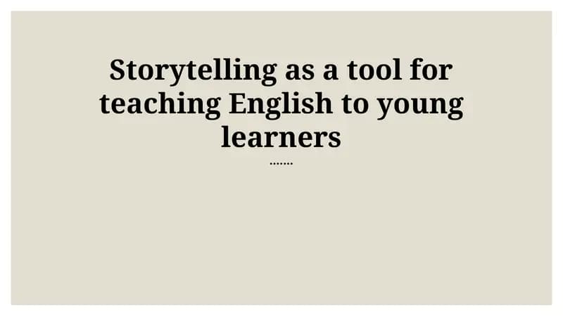 Unlocking Language: Storytelling's Power for Young Learners