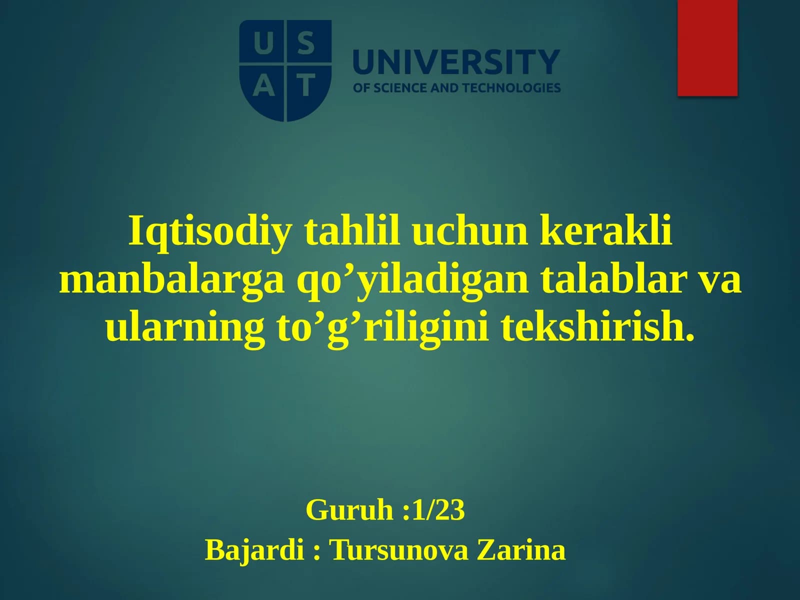 Iqtisodiy Tahlil