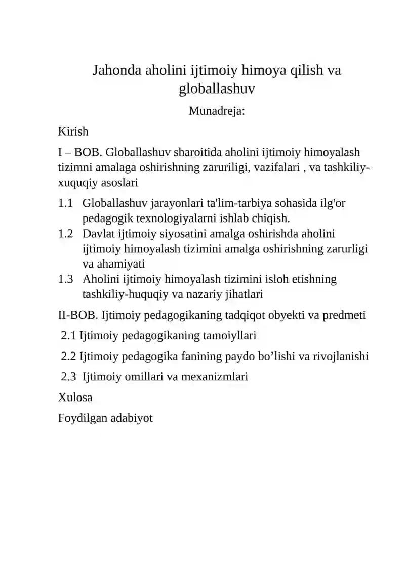 Globallashuvning asoslari