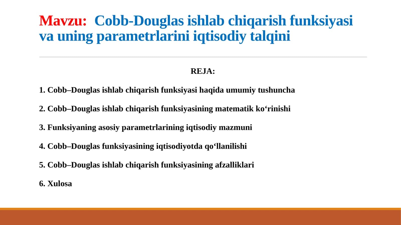 Cobb-Douglas ishlabchiqarish funksiyasi