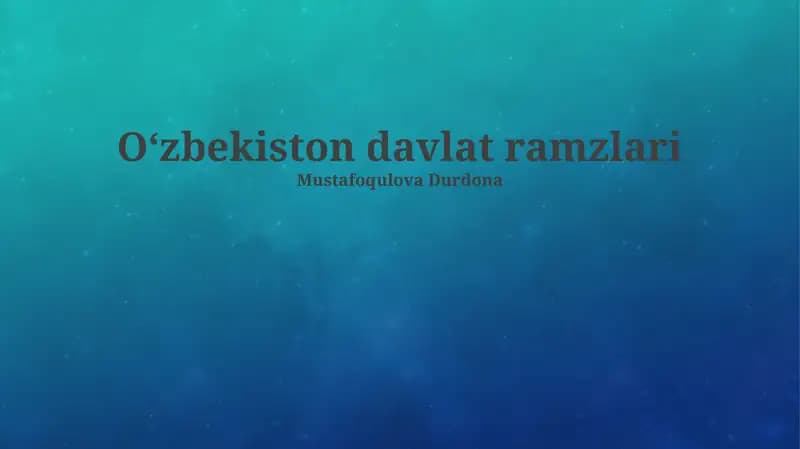 Oʻzbekiston davlat ramzlari