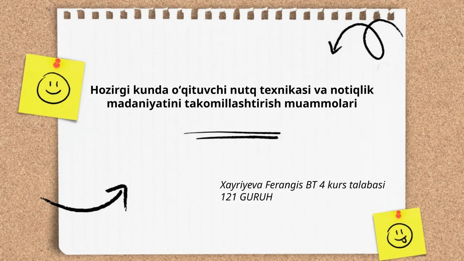 O'qituvchi nutq texnikasi va madaniyati