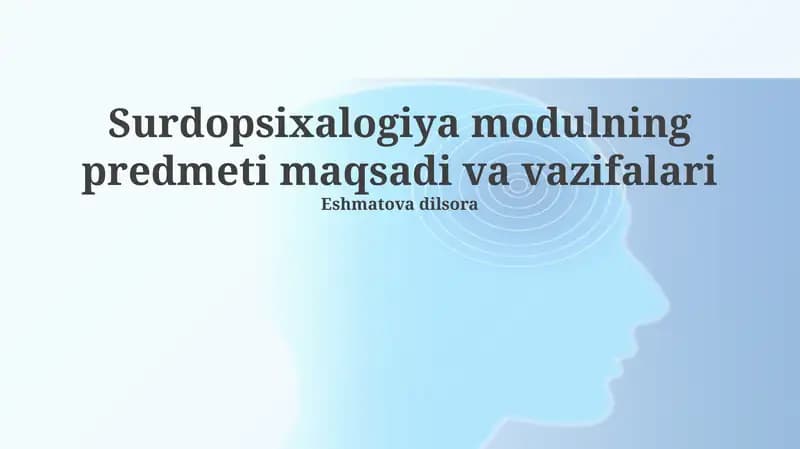 Surdopsixologiya moduli
