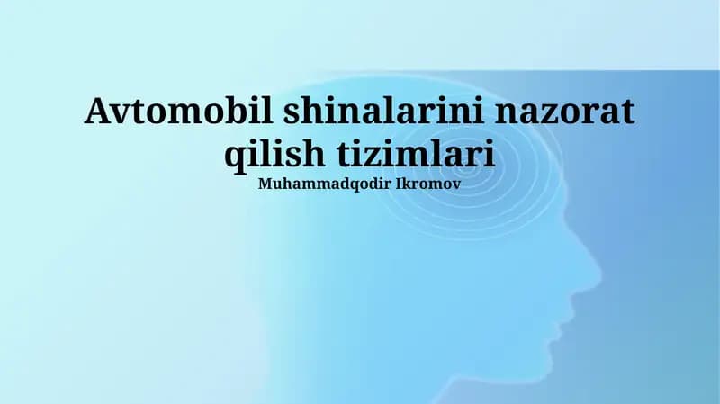 Avtomobil shinalarini nazorat qilish tizimlari