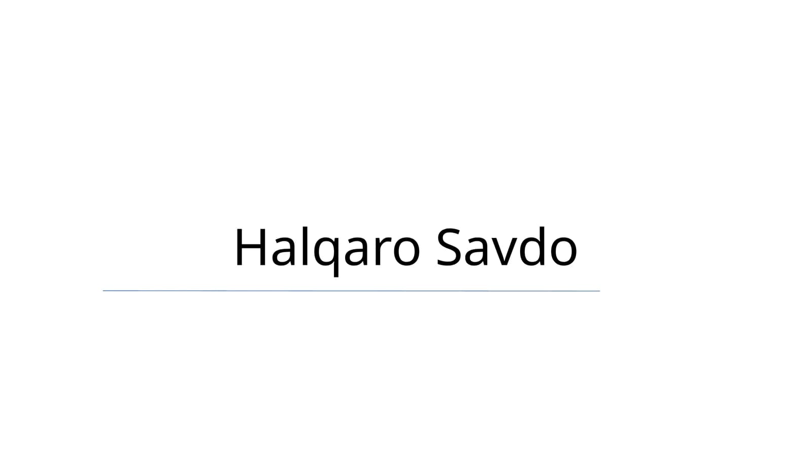 Halqaro Savdo