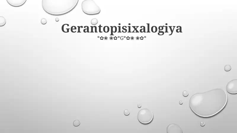 Gerantopisixalogiya