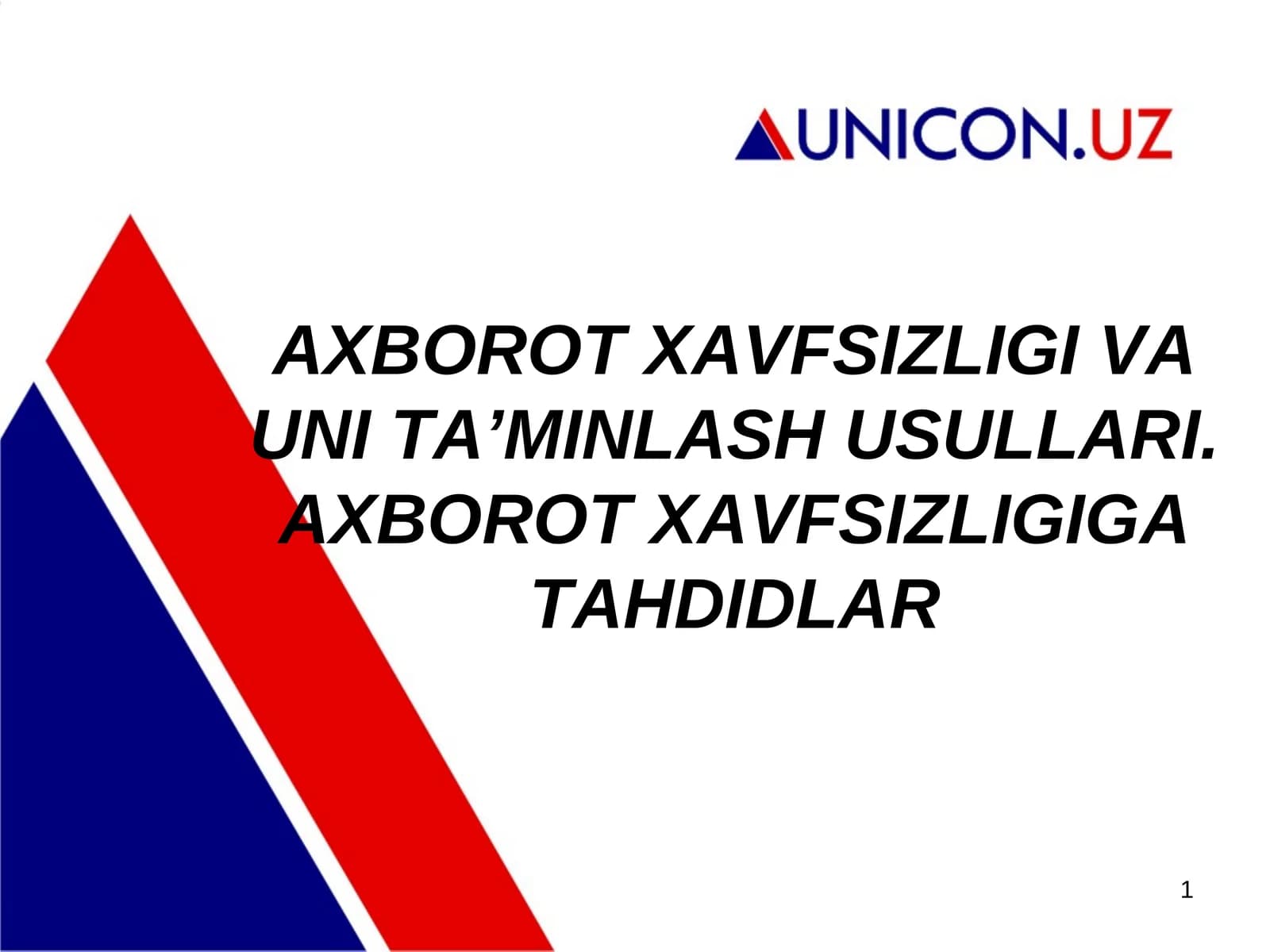 АХBОRОT ХАVFSIZLIGI VА UNI TА’MINLАSH USULLАRI