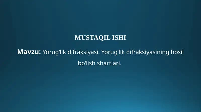 Yorugʻlik difraksiyasi
