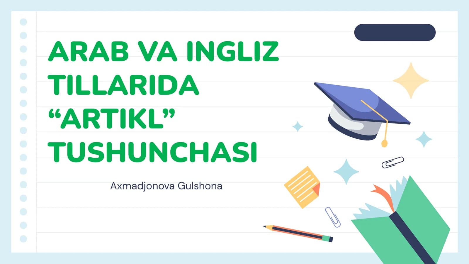 PPT Arab va ingliz tillarida artikl tushunchasi