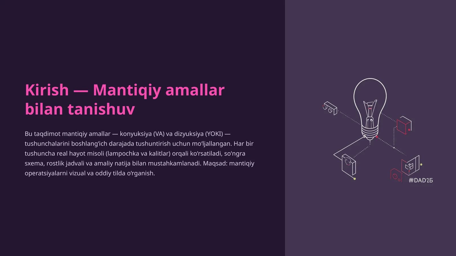 Mantiqiy amallar bilan tanishuv