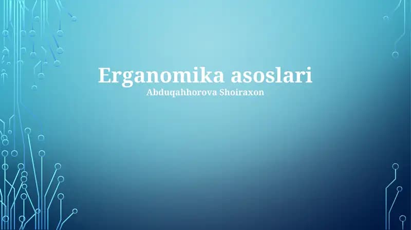 Ergonomik asoslari