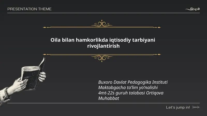Oila va maktab hamkorligida iqtisodiy tarbiya asoslari