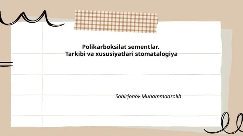 Polikarboksilat sementlar