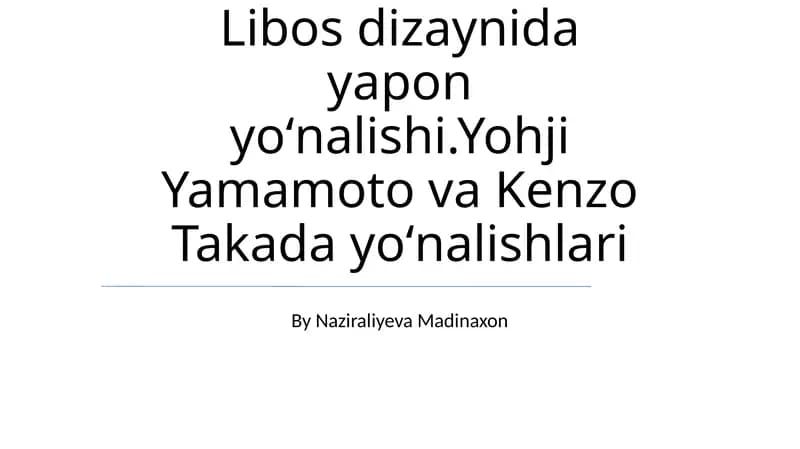 Yapon kiyim dizayni